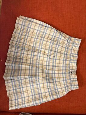 Plaid JK School Pleated Mini Skirt - Light Blue